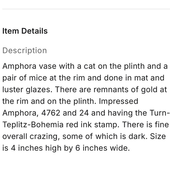 Amphora Vase with Cat  & Mice. Antique pottery home decor. Rare collectible EUC - Picture 4 of 16